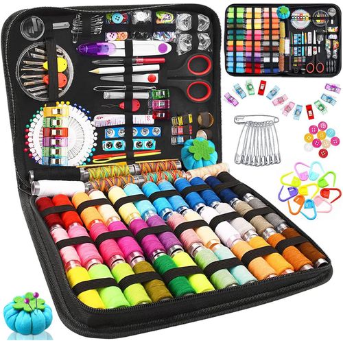 304pcs Kit De Couture,Set De Couture,Premium Couture Accessoires Avec Trousse À Outils,Kit De Couture Pratique Contient 43 Rouleaux De Fil De Couleur,Voyage Famille Maison Ou Travailler (304)