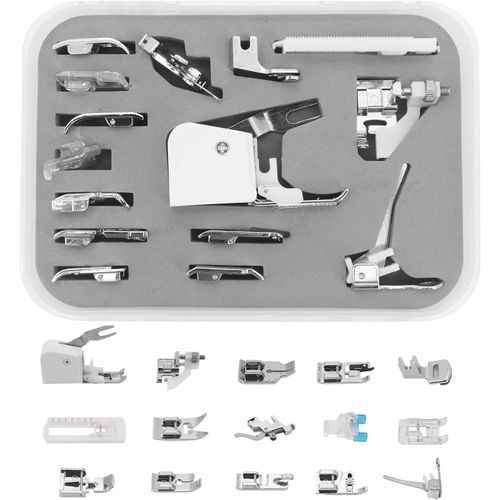 15pcs Kit de Pied Presseur Universel pour Machine à Coudre,Pied Multifonction pour Ourlet,Pièces Détachées et Accessoires pour Brother,Janome,Singer,Carina,Veritas,Dorina