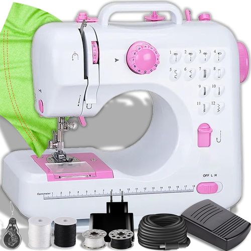 Machine À Coudre Électronique,Alimentation 230V,Mini Machine À Coudre Portable,12 Points Différents Et Pédale,2 Niveaux De Vitesse De Travail,27x27x11,5 Cm,Machine À Coudre Pour Débutants