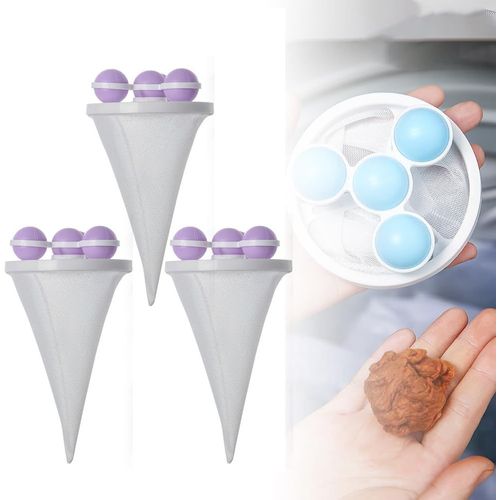 Filet filtrant flottant pour éliminer les poils d'animaux, sac filtrant anti-peluches amélioré 2025 pour machine à laver, réutilisable, pour le linge (3, violet)