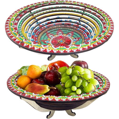 Plateau Mandala Rond En Bois Avec Support Rétractable, Idéal Pour Décorer Votre Maison Ou Votre Cuisine. 01-Mandala