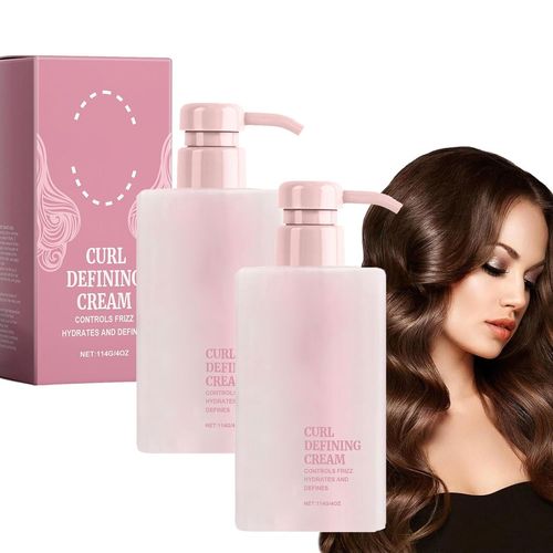 Crème Définissante Pour Cheveux Bouclés, Hair Halo, 2 Pièces, Anti-Frisottis, Hydratante Et Lissante Pour Cheveux Bouclés Et Ondulés (Taille Unique, 2 Pièces) 