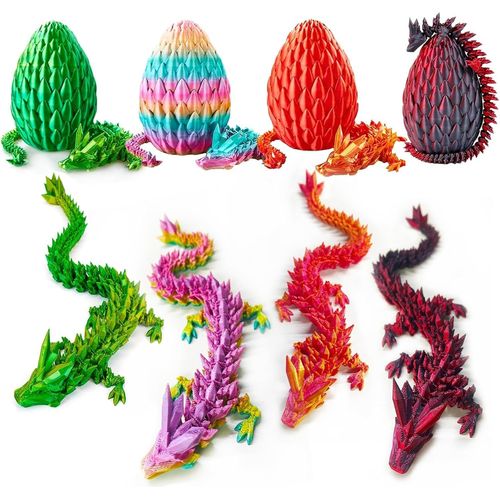 ?uf de dragon imprimé en 3D, mini-?ufs de dragon avec dragon à l'intérieur, jouet anti-stress ?uf de dragon mystérieux, jouets anti-stress articulés en cristal, ensemble de jouets animaux imprimé