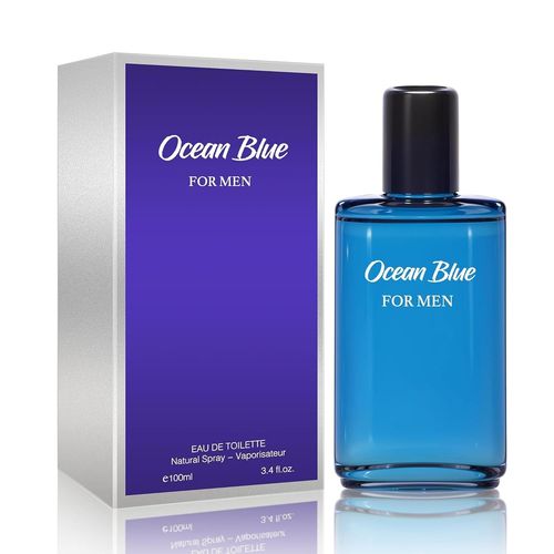 Eau De Cologne Ocean Blue Pour Homme 100 Ml, Parfum De Luxe Au Bois De Cèdre, Musc, Ambre Et Tabac Pour Homme - Parfum Premium Longue Durée 