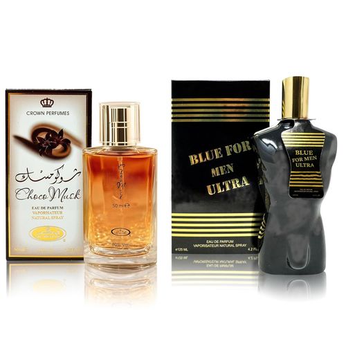 Coffret Eau De Cologne Homme Choco Musk (50 Ml) Et Eau De Parfum Blue Ultra (100 Ml) Notes De Musc, Chocolat Au Lait Et Vanille Parfum Longue Durée Cadeau Pour Homme 