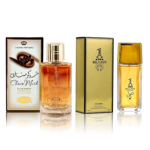 Coffret Eau De Cologne Pour Homme Choco Musk (50 Ml) Et Eau De Parfum 1 Billion (100 Ml) Notes De Musc, Chocolat Au Lait Et Vanille Parfum Longue Durée Cadeau Pour Homme 
