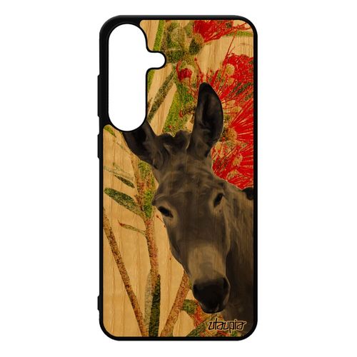 Coque Bois Silicone Ane Pour Galaxy S25+ Plus Animal Animaux Souple Etui Fleurs Sm-S936b Telephone Nature Rigide Design Pas Cher Pour Samsung