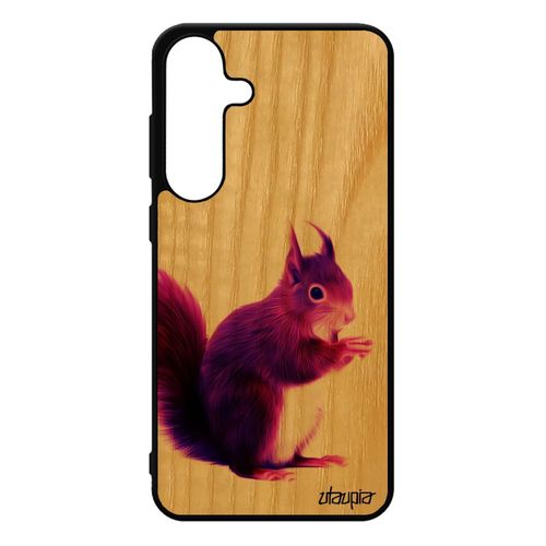 Coque Silicone Ecureuil De Protection S25+ Plus Bois Design Foret Telephone Noir Peinture Pas Cher Smartphone Nature Pour Samsung Galaxy