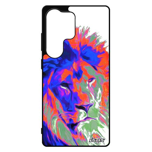 Coque Pour Galaxy S25 Ultra Silicone Lion Design Alu Lionne Street Art Fauve Roi Felin 5g Dessin Peinture Savane Pop Art 4g Pour Samsung