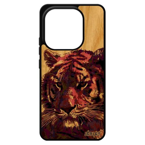 Coque Redmi Note 14 4g Europe En Bois Silicone Tigre Violet Fauve Telephone Art Felin Design Pop Art Sauvage Personnalis¿ De Pour Xiaomi