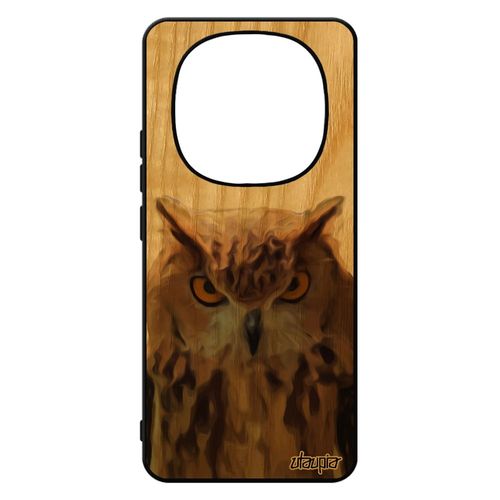 Coque Hibou Pour Redmi Note 14 Pro/14 Pro+ Plus 5g En Bois Silicone 4g Chouette Noir Portable Marron Design Oiseau Telephone Pour Xiaomi