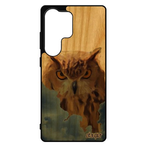 Coque Hibou Pour Samsung Galaxy S25 Ultra Bois Veritable Silicone Gel Antichoc Design Telephone Animal Oiseau Personnalis¿ Animaux Case