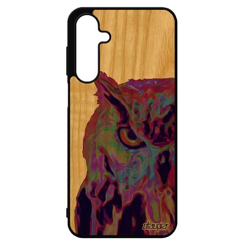 Coque Antichoc Pour Samsung A16 4g 5g En Bois Silicone Hibou Design Originale Animal Smartphone Animaux Oiseau Chouette Original Pour Galaxy