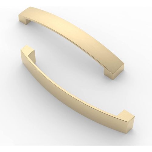10 Pièces Poignée De Meuble, Pas De Trou De 128 Mm, Poignée De Cuisine Cabinet Arch Pull, Pour Porte D'Armoire De Cuisine, Tiroir De Commode De Chambre,Laiton Brossé[JIA5285055]