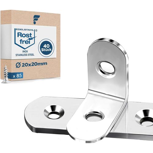 Équerre De Fixation En Equerre Metal Inox Pour La Réparation De Meubles Lot De 40 Équerres De Fixation 20*20Mm Pour La Fixation Et La Réparation De Meubles, Renforcer Les Joints[JIA5289648]