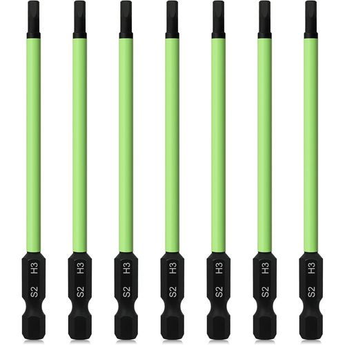 Lot De 7 Forets De 3 Mm Pour Clé Allen - Tige Hexagonale De 6,35 Mm - 100 Mm De Long - Pour Assemblage De Meubles Ikea[JIA5289881]