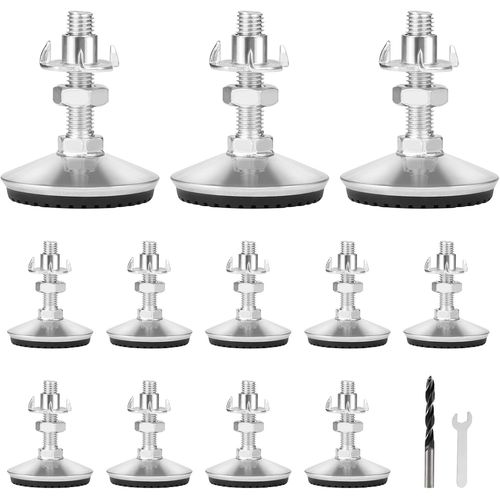 12 Pieds De Meuble Réglables, Pieds De Table En Métal M10×50 Mm, Pieds De Table Ajustables En Hauteur, Pieds De Table Avec Vis De Réglage Pour Les Jambes De Meuble[Jia5287420]
