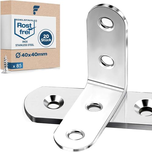 Équerre De Fixation En Métal Équerre De Fixation Inox Pour La Réparation De Meubles Lot De 20 Équerres De Fixation 40*40Mm Pour La Fixation Et La Réparation De Meubles, Renforcer[JIA5289650]