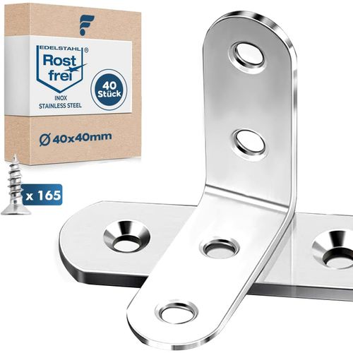 Équerre De Fixation En Métal Équerre De Fixation Inox Pour La Réparation De Meubles Lot De 40 Équerres De Fixation 40*40Mm Pour La Fixation Et La Réparation De Meubles, Renforcer[JIA5289652]