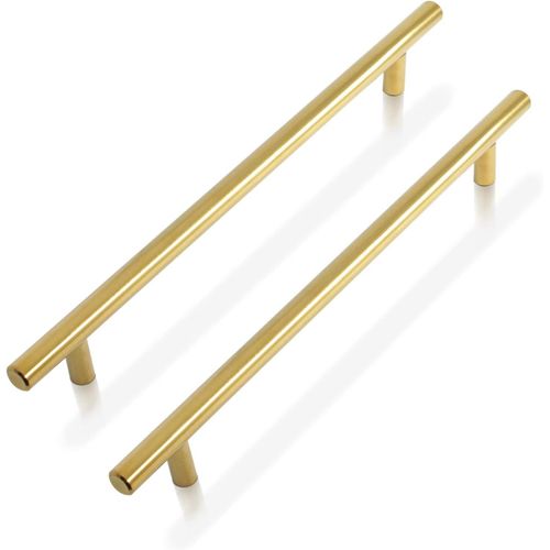 12 X Armoire De Cuisine En Acier Inoxydable Doré T - Grip Meuble Tiroir Tiroir Tiroir Cuoboard Pull (224mm Trou Centre / 288mm De Long)[Jia5288083]