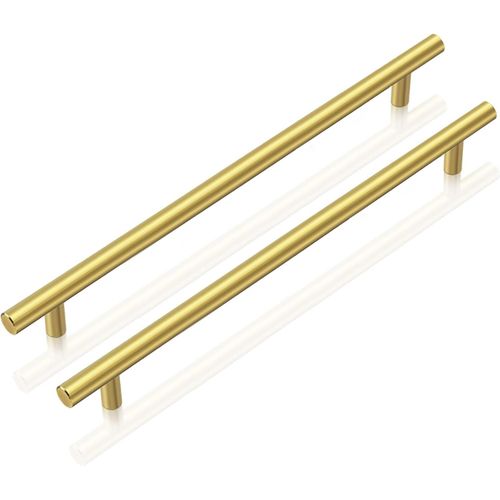 6 X Armoire De Cuisine En Acier Inoxydable Doré T - Grip Meuble Tiroir Tiroir Tiroir Cuoboard Pull (192mm Trou Centre / 256mm De Long)[Jia5288088]