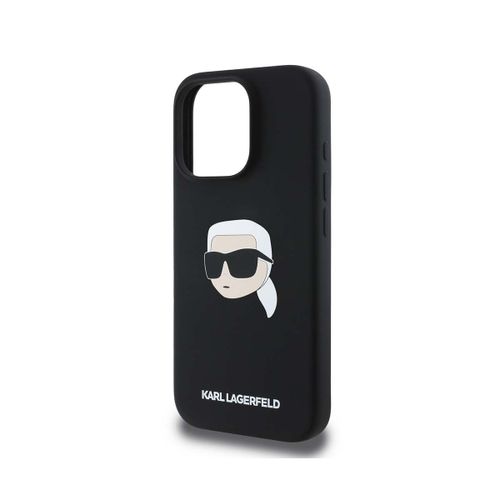 Coque Pour Iphone 16 Pro Compatible Magsafe Série Karl Head En Silicone Karl Lagerfeld Noir
