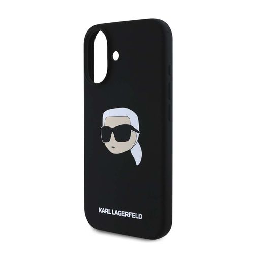 Coque Pour Iphone 16 Compatible Magsafe Série Karl Head En Silicone Karl Lagerfeld Noir