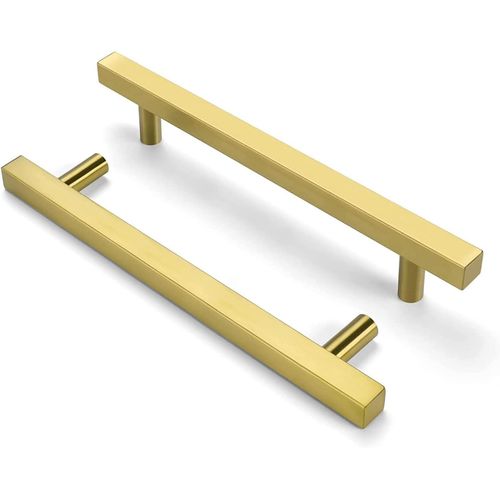 Lot De 10 Poignée Meuble Laiton Brossé Poignée Entraxe 160Mm - Ls1212Gd Poignée De Meuble Cuisine Dorée Poignée De Placard En Acier Inoxydable Avec Vis[JIA5288871]