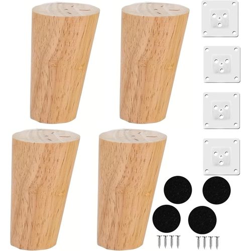 Lot De 4 Pieds De Meuble 20 Cm,Pieds De Canap Pieds Meuble Bois Pieds De Lit En Bois Patte De Lit Pieds De Table Pied Sommier Pieds Canapé À Visser,Pieds De Rechange Pour Canapé, M[Jia5287325]