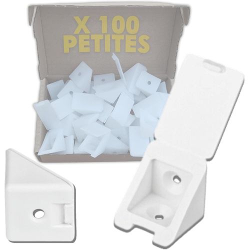 Taquet Equerre De Fixation Murale En Plastique Blanc | Support D'Étagère Vis Invisible | Cornière Charge Lourde | Corner Bracket Renfort Coin Meuble D`Angle Et Tiroir | Ferrure D'A[JIA5288558]