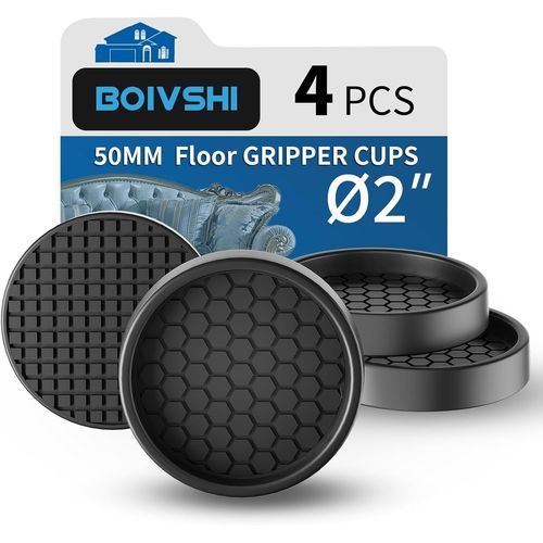 Ø 50Mm Pieds De Canapé Antidérapants¿Silicone Machine À Laver Meubles Sous-Verre¿Prévenir Les Rayures Et Les Dommages Au Sol¿4 Pcs Rond Noir[JIA5287762]