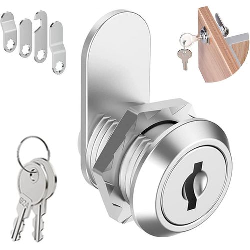 Serrure De Boîte Aux Lettres De 16 Mm Avec 4 Plaques De Verrouillage Différentes, Serrure D'armoire Avec 2 Clés, Serrure À Levier Pour Portes D'armoire, Meubles, Boîtes Aux Lettres[Jia5288009]