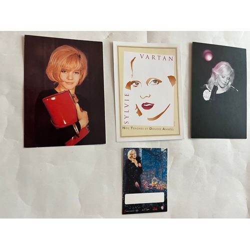 Lot De 3 Cartes Postales Sylvie Vartan + Un Pass Concert Olympia