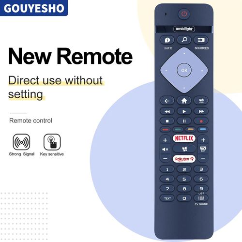 BRC 0884402 /01 télécommande pour tous les téléviseurs LED intelligents Philips Ambilight 4K 75PUS6754/12 65PUS6754/12 65PUS6704/12 55PUS6754 remplacer