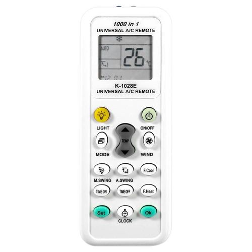 Nouvelle télécommande universelle A/C pour climatiseur K-1028E, pour Haier, Hitachi, Panasonic, LG, Sharp, Gree, Midea et autres marques WHITE