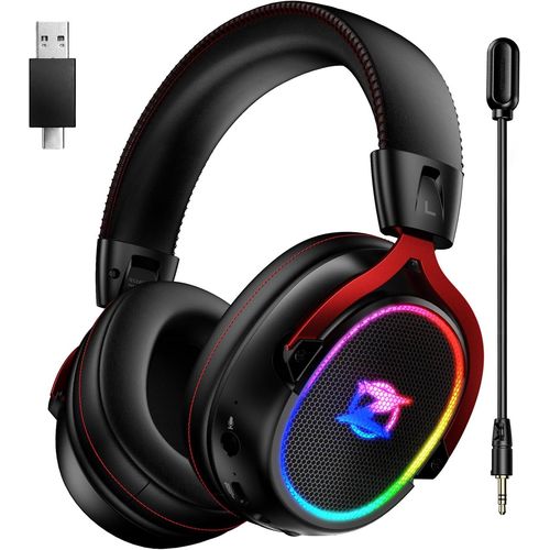 ChenQuanSarl-Ow310 Casque Gaming Sans Fil Pour Ps5, Ps4, Pc, 7.1 Son Surround, Micro Détachable À Réduction De Bruit, 35H D'Autonomie, Haut-Parleur De 50Mm, Lumière Rgb, Casque Ultra-Léger De 250G, N