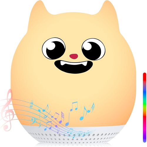 Chenquansarl-Veilleuse Bébé 2 En 1 Veilleuse Et Machine À Bruits Blancs Et 24 Sons Veilleuse De Nuit En Silicone Lumière Colorée Minuterie Haut-Parleurs Sans Fil Et Batterie Rechargeable