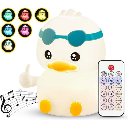 Chenquansarl-Veilleuse Bebe Tactile Multicolore Avec Musique Et Télécommande Lampe Rechargeable Led Pour Enfant Usb | Machine À Bruit Blanc | Câble + Télécommande Inclus