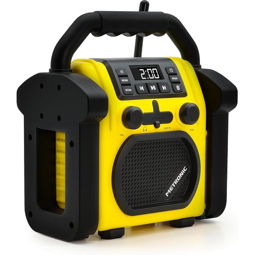 CLOUDDS_477217 Radio De Chantier Bluetooth Portable,Poste Fm Tuner Numérique Et Enceinte Résistant Aux Chocs,Puissance Musicale Totale 30 W Port Usb-Jaune Et Noir
