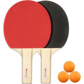 Ytseazn-Raquette De Ping Pong Set - Raquettes De Ping Pong 2 Raquettes De Qualité Et 3 Balles De Ping Pong Kit Pour Adultes Enfants Intérieur Extérieur