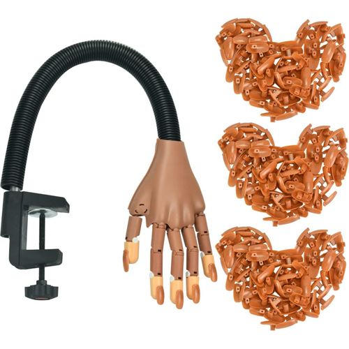 Ytseazn-D'entraînement Manucure,Fausse Main Entrainement Formation,Faux Doigts Pour Faire Les Ongle,Main De Pratique Réglables Flexibles Pour Manucure À Ongles Bricolage,Avec 300 Faux Ongles 