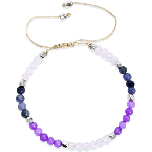 Ytseazn-Bracelet De Cristaux De Guérison Pour Femmes,Bracelets En Pierres De Guérison,4mm Bracelets De Chakra Pour Femmes,Bracelet Réglable En Perles De Cristaux Naturels