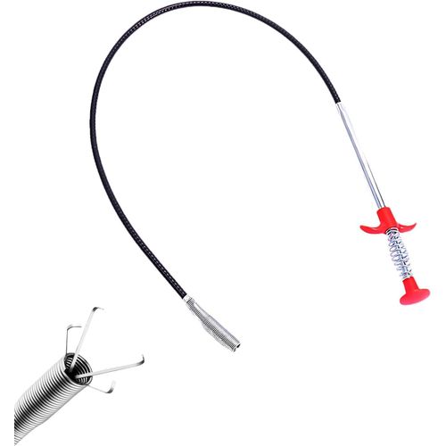 ytseazn-Déboucheur De Canalisation Flexible Solide,Outil Dragage De Tuyaux,Crochet Nettoyage D'Égouts En Acier Inoxydable À 4 Griffes,Déboucheur Canalisation À Ressort Pliable,Pour Evier De Cuisine