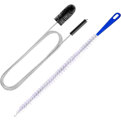 ytseazn-2 Pièces Brosse De Nettoyage Flexible À Double Tête,Furet Deboucheur,Outil De Débouchage D'Évier,Débouchage Canalisation,Pour Nettoyer L'Intérieur Des Tubes Avec Ouvertures(Noir)
