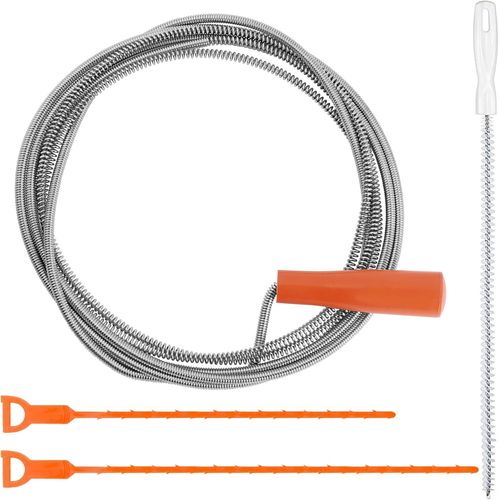 ytseazn-Furet Deboucheur Canalisation 5M*6Mm,Furet Deboucheur Evier Professionnel,Furet Déboucheur Avec Manivelle,Spirale Di Pulizia Dei Tubi,Kit Debouchage Cheveux Douche Pince À Griffes