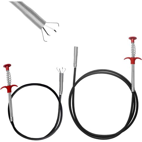 ytseazn-2 Pièces Pince Griffe Flexible 90Cm/200Cm,Acier Inoxydable Pince Pour Deboucher Evier Canalisation,Crochets De Nettoyage En Spirale Pour Cuisine,Salle De Bain