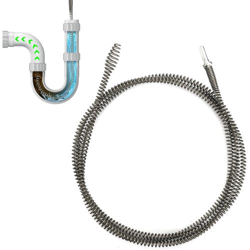 ytseazn-Furet Deboucheur,Furet Plomberie,3M X 10Mm Spirale Déboucheur Wc,Furet Deboucheur Wc Professionnel,Sonde De Debouchage Spirale Pour Nettoyage Tuyaux Cuisine Douche Baignoire Autres Canalisations