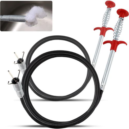 ytseazn-2 Pcs Deboucheur Canalisation 0,9 M/1,6 M Pince Telescopique Pour Évier De Cuisine,Salle De Bain,Toilettes,Tuyau D'Égout