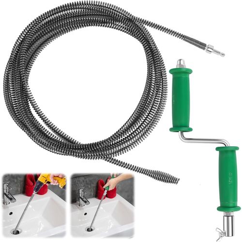 ytseazn-Spirale Déboucheur De Canalisation 5M X 10Mm,Nettoyeur De Tuyaux Manuel,Déboucheur Pour Lavabos,Wc,Éviers,Baignoires Et Canalisations Obstruées