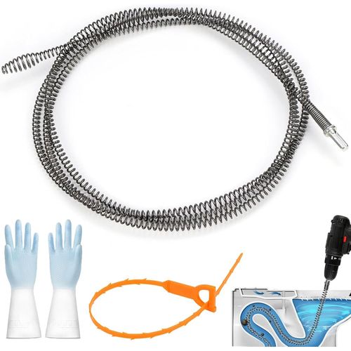 ytseazn-Furet Deboucheur Canalisation Deboucheur Wc Ø10Mm X 3M Professionnel Furet Plomberie Spirale De Nettoyage Déboucheur Canalisation Sonde De Debouchage Pour Wc Evier Canalisation